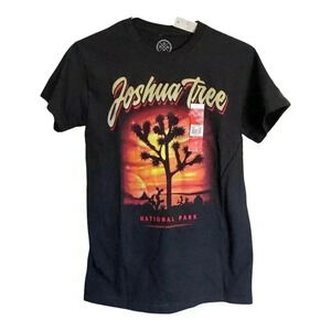 DOM JOSHUA TREE NATIONAL PARK BLACK Short Sleeve Crew Neck T-Shirt Sz S 34/36